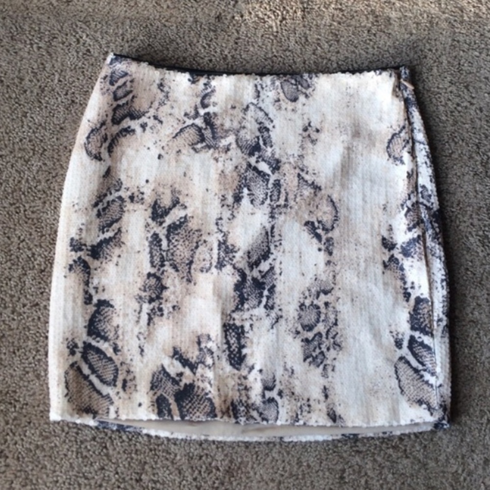 Bebe Snakeskin Skirt